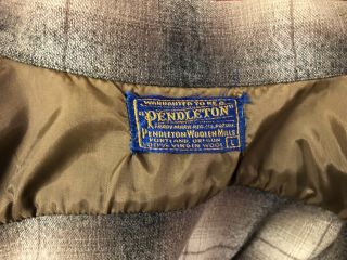 VTG 50s 60s Pendleton Board Shirt L Flap Pocket Loop Collar Wool Shadow Plaid 7
