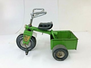 Vintage 1970s Roadrunner Tricycle Wagon Ride On Toy Beep Bicycle Trike Green 70s