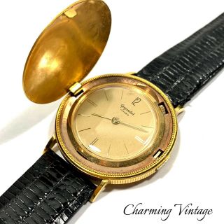 Most Unusual Vintage Gigandet 17 Rubis Swiss 18k Gold Filled Hand Wind Watch