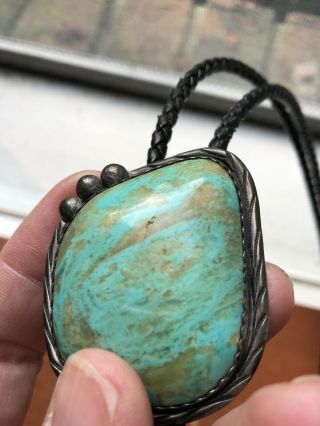 Vintage Bolo Tie Pendant and Turquoise Sterling Silver Native American 8