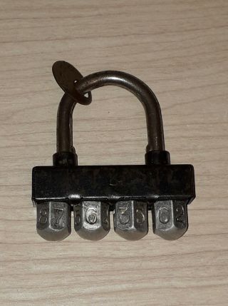 Vintage Rare Russian Ussr Padlock Lock With 4 Code Combination