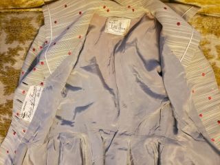 Vintage 1940s Lilli Ann Red Polka Dot Carousel Peplum Suit Jacket Blazer Sm 12