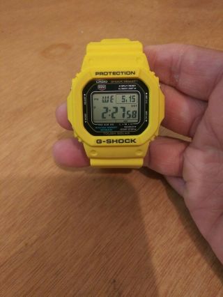 Rare Yellow Casio G - Shock G - 5600a 3160 Module Tough Solar 200m Mens Watch