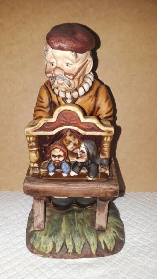 Vintage Rare Lefton Large Figurine Old Man Puppet Master Gg6780 Japan