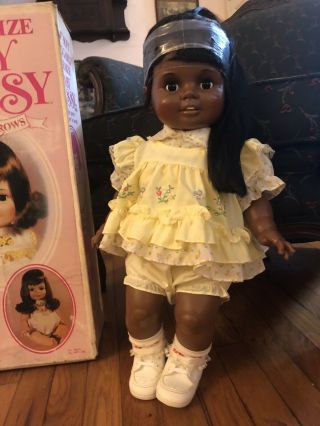 Life Size 24” IDEAL Baby Crissy Black Doll 1973M NIB AA Wow 2