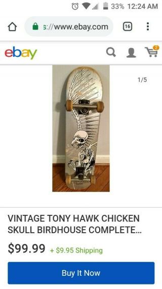 Vintage Tony Hawk Birdhouse Silver Flight Skateboard Deck Complete Make Offer 7