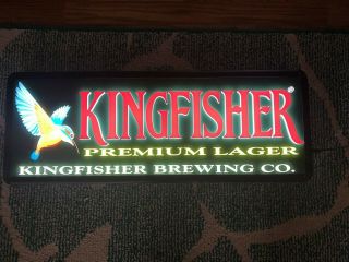 Rare Kingfisher Lager Beer Bird Die Cut Light Up Box Sign Vintage Pub Bar