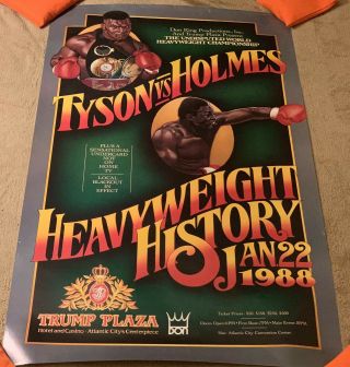 1988 Mike Tyson Vs.  Larry Holmes Poster Vintage Boxing