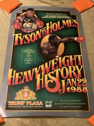 1988 Mike Tyson vs.  Larry Holmes Poster Vintage Boxing 2