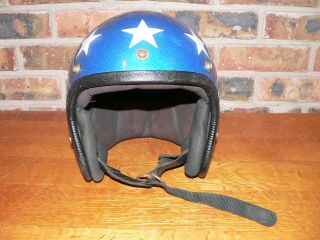 Vintage Stars & Stripes Motorcycle Helmet Easy Rider Red White & Blue 2