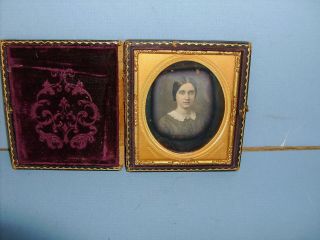 Daguerreotype 1/6th Plate J.  Gurney Great Clear Antique Image Photo