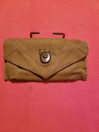 Us Ww2 Carlisle First Aid Pouch Marked Jqmd 1942 2 Very Good