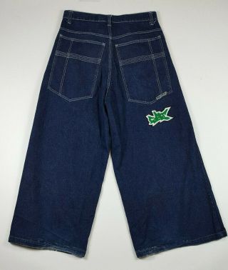 Vintage 90s Gat Ultra Wide Baggy Raver Cyberpunk Wide Leg Denim Jeans Size 35x30