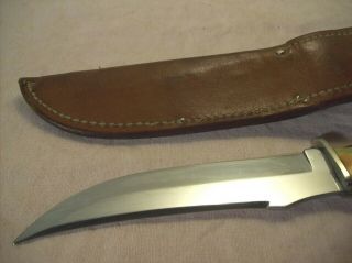 1940 - 65 CASE 523 - 6 VINTAGE STAG HUNTING & FIGHTING KNIFE w/ORIG.  LEATHER SHEATH 8