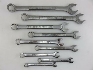 Craftsman Combination Wrench Set 9pc 6pt 3/8 " - 7/8 " - Va - Series Vintage Usa Made