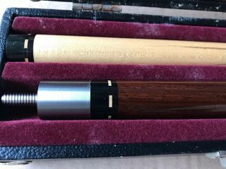 Huebler Very Vintage Pool Cue Two Piece With Case No Taper Roll 10