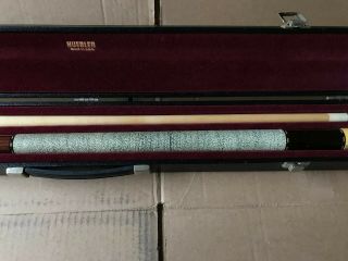 Huebler Very Vintage Pool Cue Two Piece With Case No Taper Roll 11