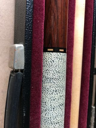 Huebler Very Vintage Pool Cue Two Piece With Case No Taper Roll 3