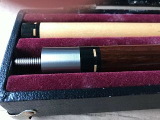 Huebler Very Vintage Pool Cue Two Piece With Case No Taper Roll 7