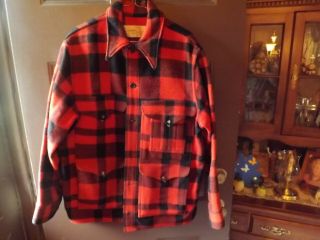Vintage Cc Filson Co.  Wool Red/black 4 Pocket Jacket Size 42