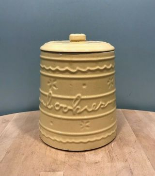 Rare Vintage Mar - Crest Stoneware Style 1 Yellow Cookie Jar