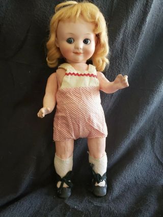 Adorable Antique 10 3/4 " A.  M 323 Bisque Head Googly Eye Doll