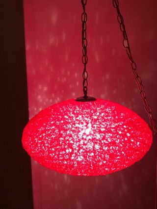 Vintage Red over White Lucite Spaghetti Lamp/Light 3