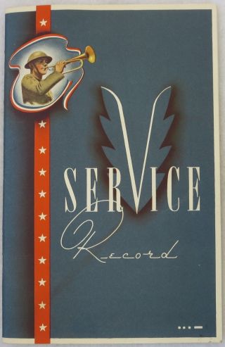 1942 Vintage Ww2 Us Military G.  I.  Service Record Book