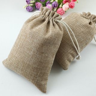 50pcs Vintage Natural Burlap Hessia Gift Candy Bags Wedding Party Favor Pouch 2