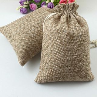 50pcs Vintage Natural Burlap Hessia Gift Candy Bags Wedding Party Favor Pouch 3