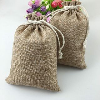 50pcs Vintage Natural Burlap Hessia Gift Candy Bags Wedding Party Favor Pouch 4