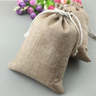 50pcs Vintage Natural Burlap Hessia Gift Candy Bags Wedding Party Favor Pouch 6