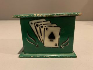 Vintage Mak Magic Card Rise Chest - Rising Card Trick Apparatus Illusion Green
