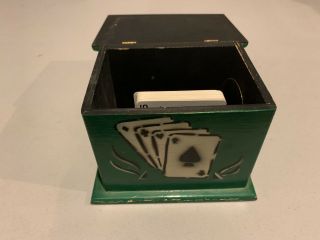 Vintage MAK MAGIC Card Rise Chest - Rising Card Trick Apparatus Illusion GREEN 6