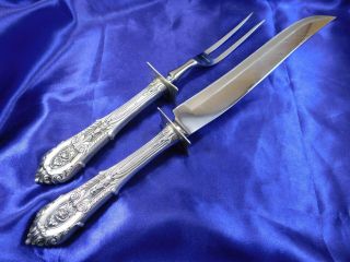 Wallace Rose Point Sterling Silver Large Carving Set - S