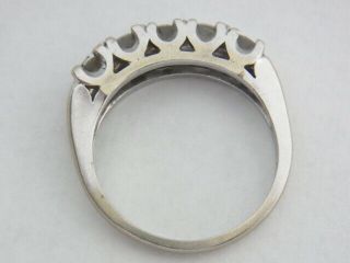 Vintage 1ctw Fine Diamond 1ctw 5 Stone 14k White Gold Ring Size 8.  5 6