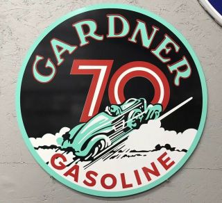 Antique Vintage Old Style Gardner Gasoline Oil Sign