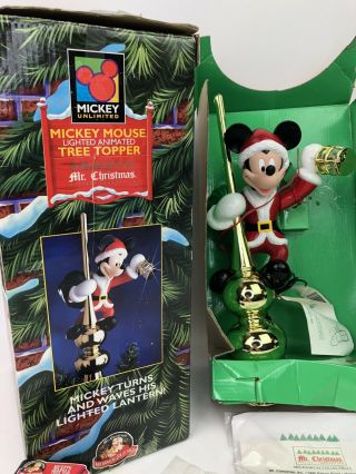 Vintage 1995 Mr Christmas Animated Mickey Mouse Tree Topper Lighted Lantern 3