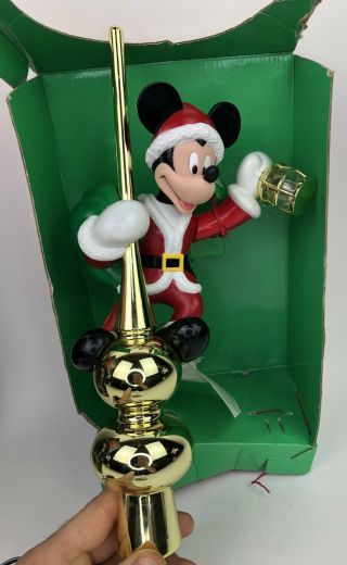 Vintage 1995 Mr Christmas Animated Mickey Mouse Tree Topper Lighted Lantern 4