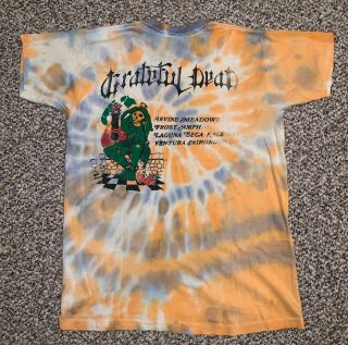 Vintage 1990 Grateful Dead Concert Tour Tee T Shirt 90s Tye Die Thin Garcia