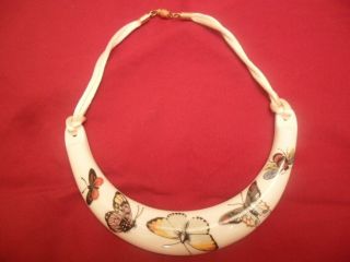 Vintage 1970s Kenneth Jay Lane Royal Worcester Fine Bone China Necklace