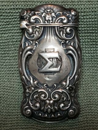Antique Sterling Silver Art Nouveau Match Safe 2 3/4 Inches Ornate Fraternal?