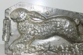 Vintage Antique Leaping Bunny Rabbit Over Carrots Lettuce Chocolate Candy Mold