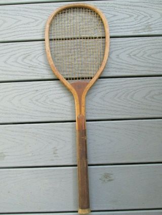 Early Vintage Antique Wooden Wood Spalding Tennis Racquet 2