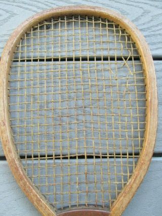 Early Vintage Antique Wooden Wood Spalding Tennis Racquet 6