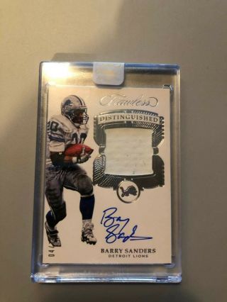 2017 Flawless Distinguished Barry Sanders 4/10 Auto Patch.  Very Rare.  Hof