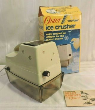 Vtg Nos Oster Snoflake Snowflake Ice Crusher Bar 571 - 06 - Open Box - Made In Usa