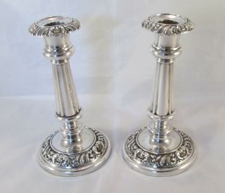 Fine Silver Plate Candlesticks - Small Size - 19th Century