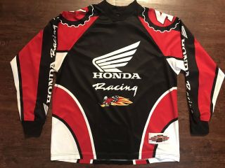 Ricky Carmichael 4 Motocross Honda Racing Jersey Large Vintage Ride Red