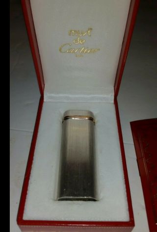 Vintage Cartier Paris Trinity Gold Plated Band Gas Lighter